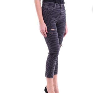 J Brand black dazzle destruct ruby high rise crop cigarette zebra Size 24